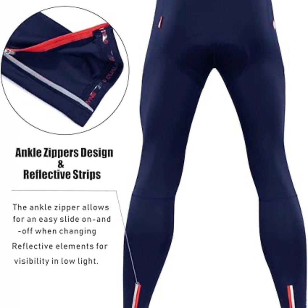 Qualidyne Men's Cycling Pants 4D Padded Bike Pants Road Biking Tights Size M